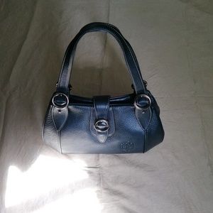 Arnaldo Bassini Italy teal leather shoulder bag